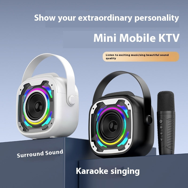 Portable Wireless Bluetooth Speaker With Microphone Integrated Karaoke Speaker