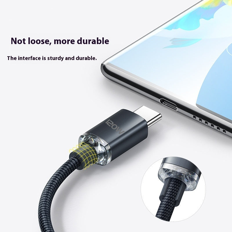 120W Fast Charge PD6A Dual USB Type-C Cable