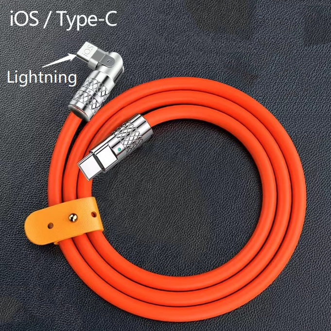 Fast Charge Zinc Alloy Elbow 180 Degrees Rotation Data Cable