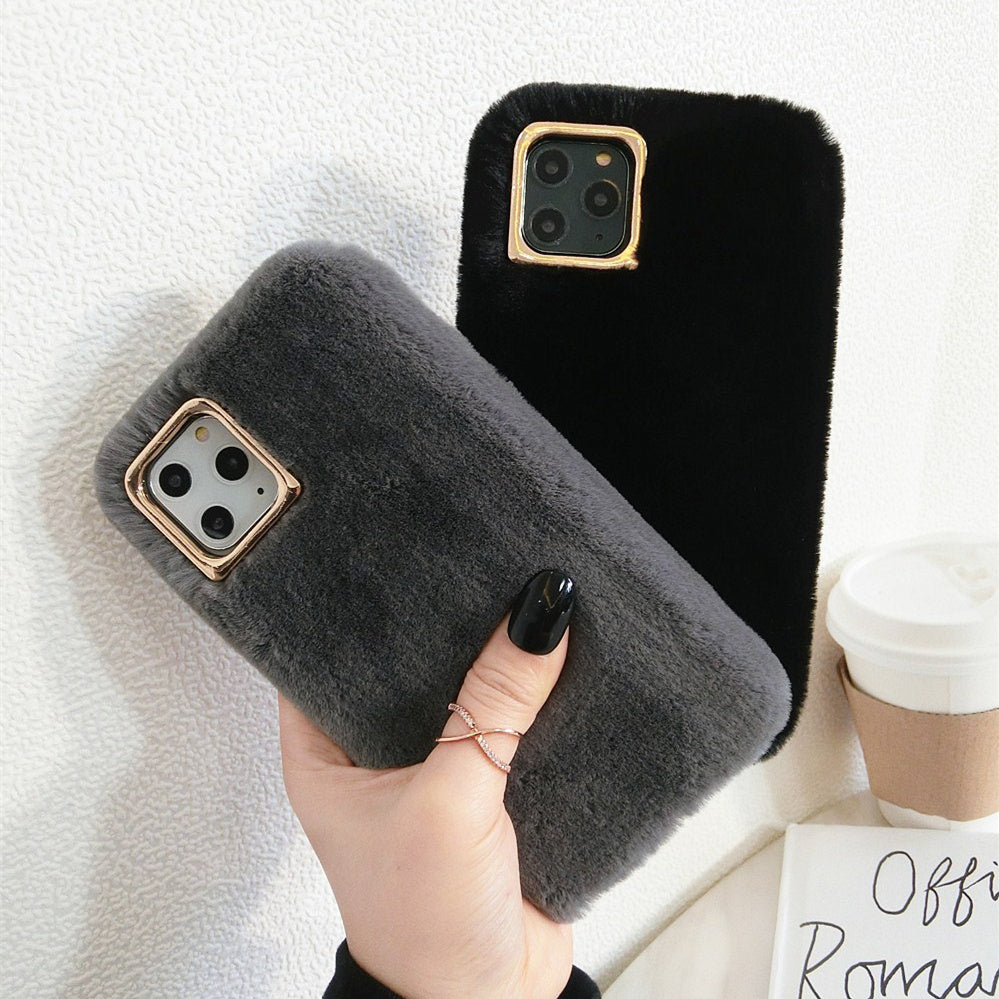 Rabbit plush phone case