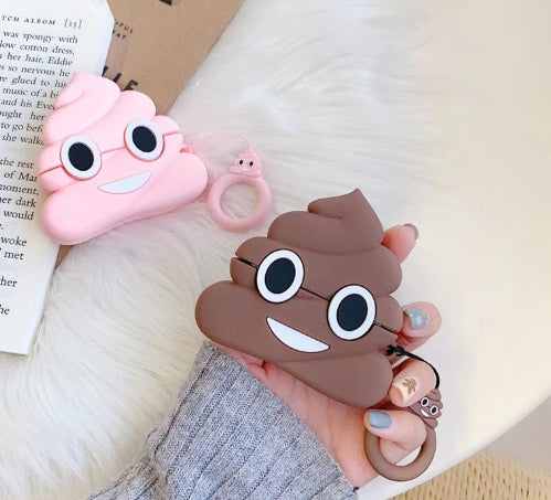 Compatible with Apple, Poop Pattern Soft Silicone Protective AirPods Cover