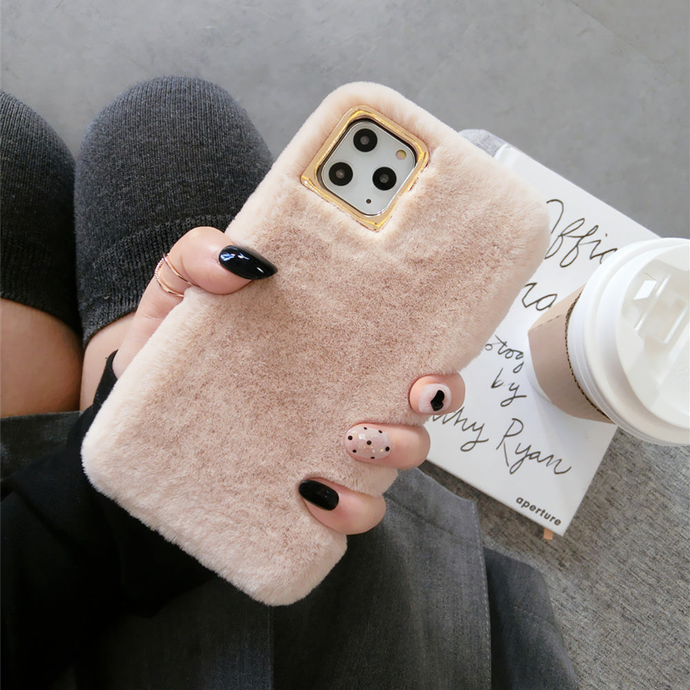 Rabbit plush phone case