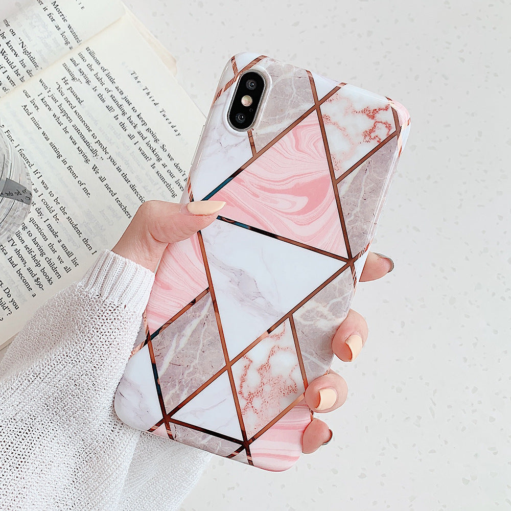 Compatible With  , Retro Geometric Marble Mobile Phone Case