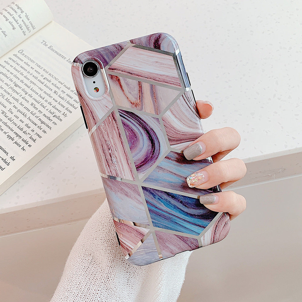 Compatible With  , Retro Geometric Marble Mobile Phone Case