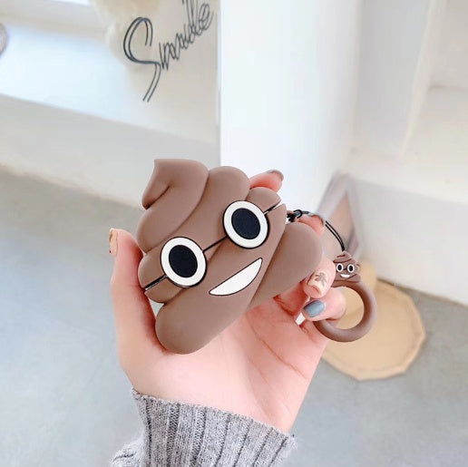 Compatible with Apple, Poop Pattern Soft Silicone Protective AirPods Cover