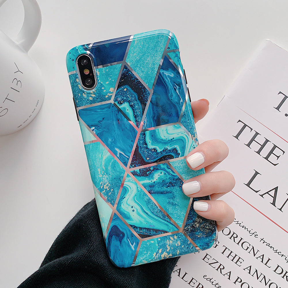 Compatible With  , Retro Geometric Marble Mobile Phone Case