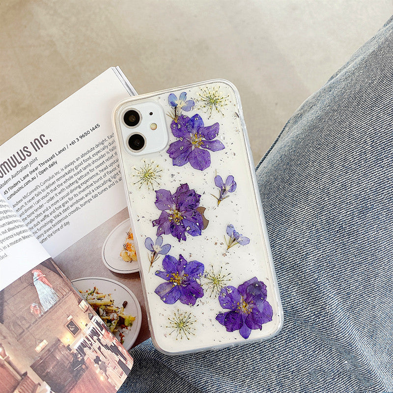 Daisy Phone Case Real Flower Protective Cover