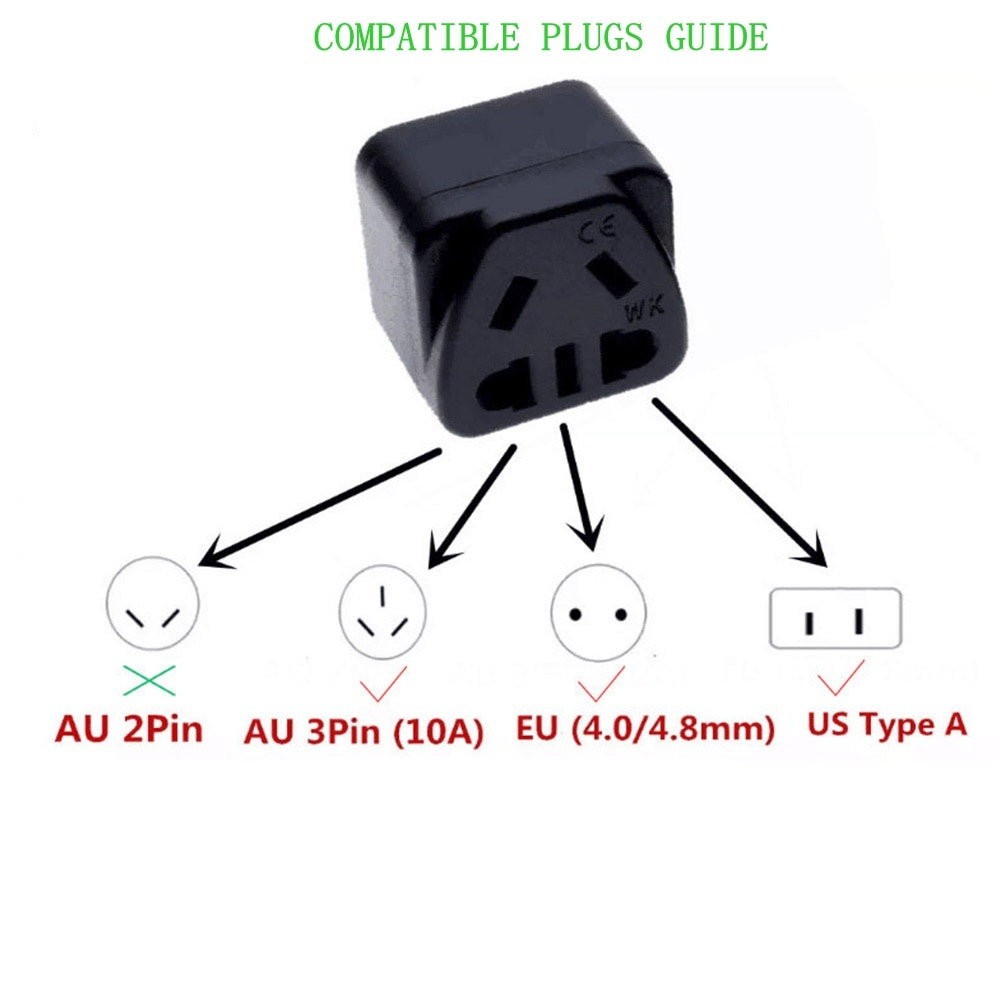 Square Three Plug Power Conversion Adapter