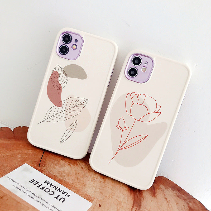 Vintage Leaf Flower  Phone Case Shockproof Soft Back Cover