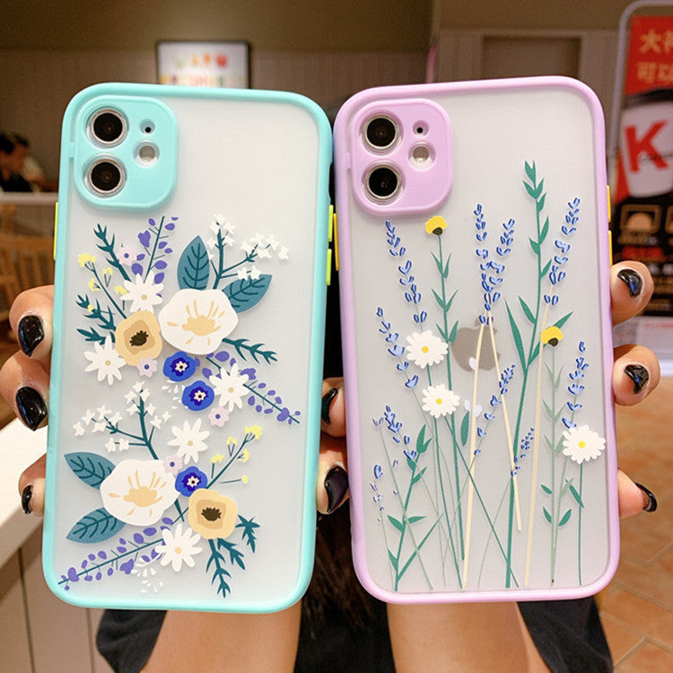 Contrasting Color Matte Frame Skin Phone Case