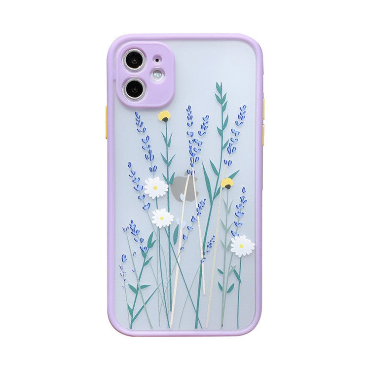 Contrasting Color Matte Frame Skin Phone Case