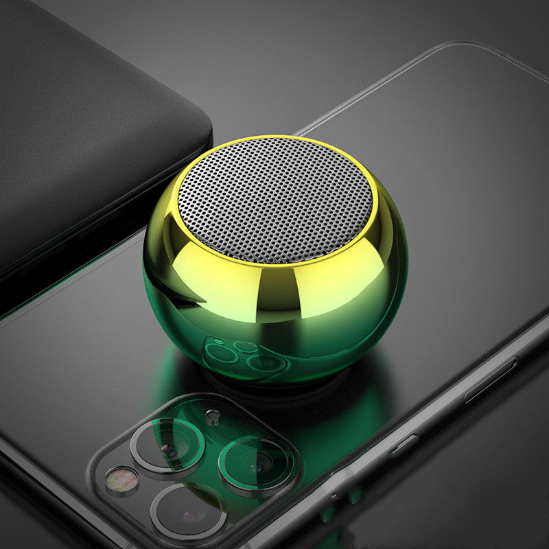 Mini Speakers-M3 Colorful Wireless Speakers 3D Mini Electroplating Round Steel Cannon Bluetooth Speaker Radio Support U Disk Subwoofer