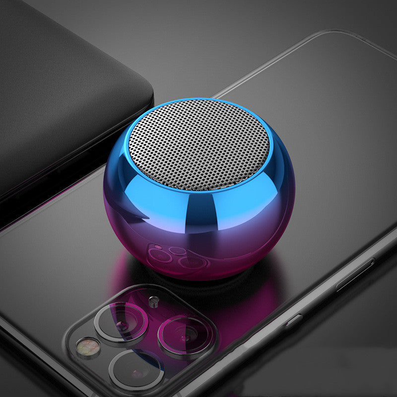 Mini Speakers-M3 Colorful Wireless Speakers 3D Mini Electroplating Round Steel Cannon Bluetooth Speaker Radio Support U Disk Subwoofer