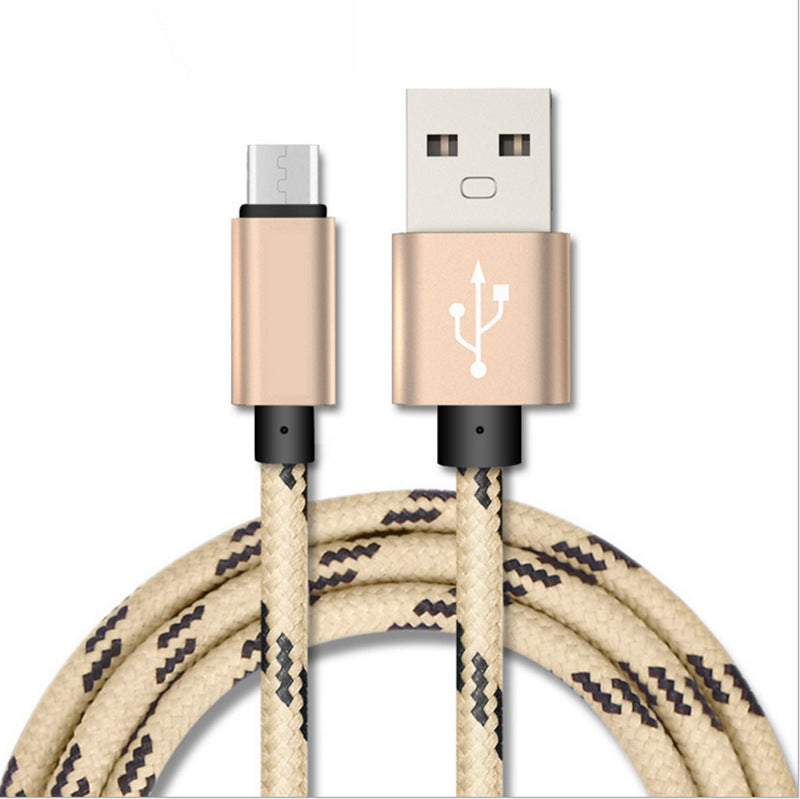 Nylon Braided Lattice Resistant Mobile Phone Data Cable Charging Cable