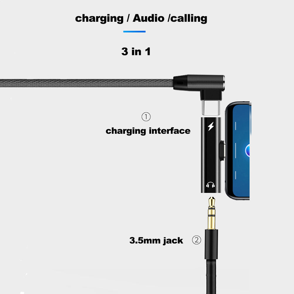 USB C to Audio -2-in-1 extension cable