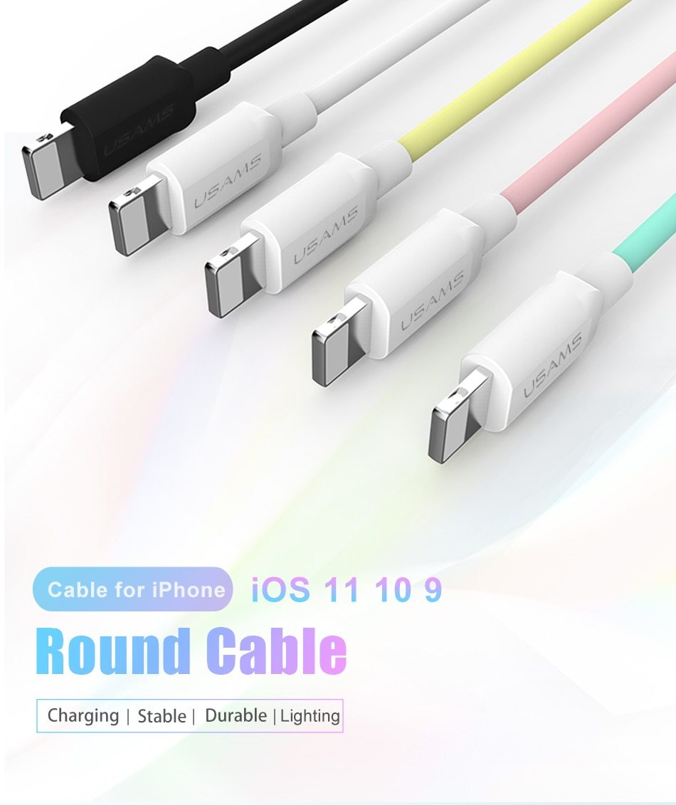 Compatible With USB Cable For  Charger X 8 7 6 6s Plus 5 5s SE,2A 1M Mobile USB Data Cable For  Cable For Lightning Cable