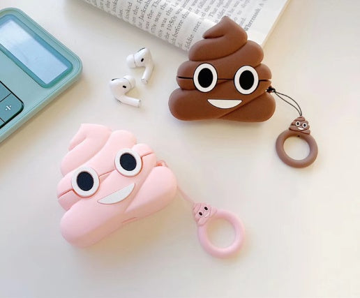 Compatible with Apple, Poop Pattern Soft Silicone Protective AirPods Cover