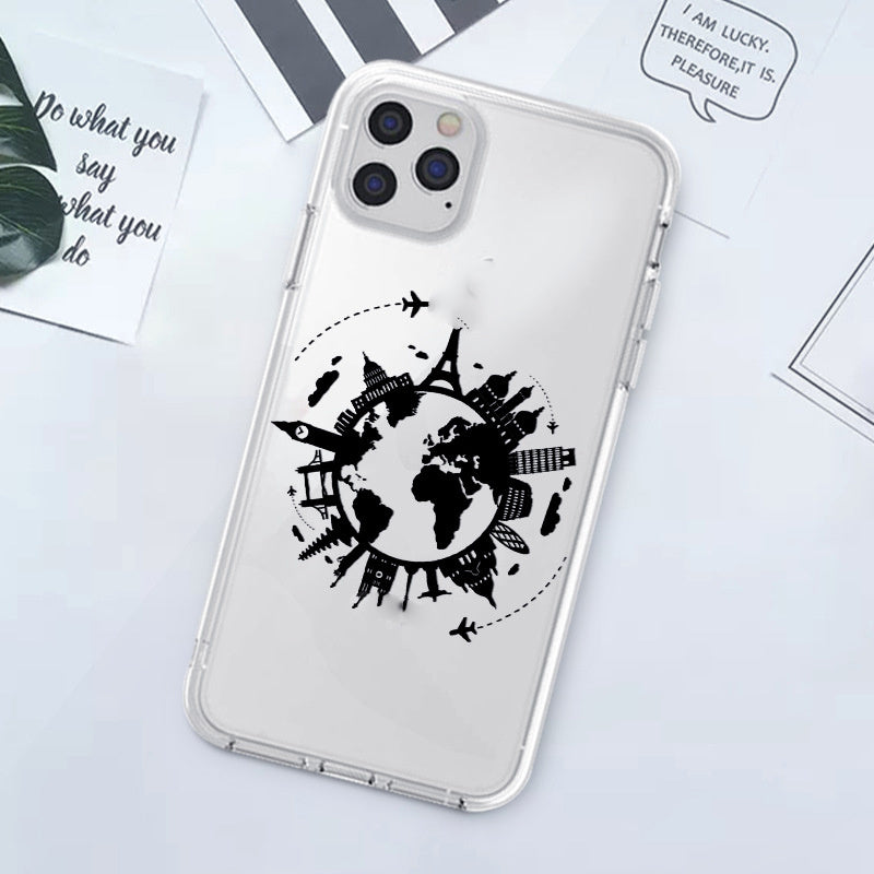 Fashion Map Transparent Silicone Phone Case