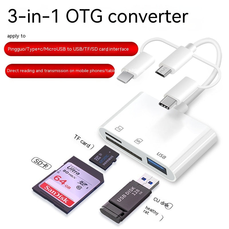 Reader Type-c Mobile Phone Connection SD TF Card Adapter Cable Read U Disk Adaptor