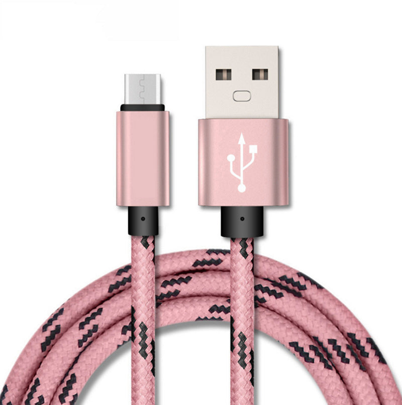 Nylon Braided Lattice Resistant Mobile Phone Data Cable Charging Cable