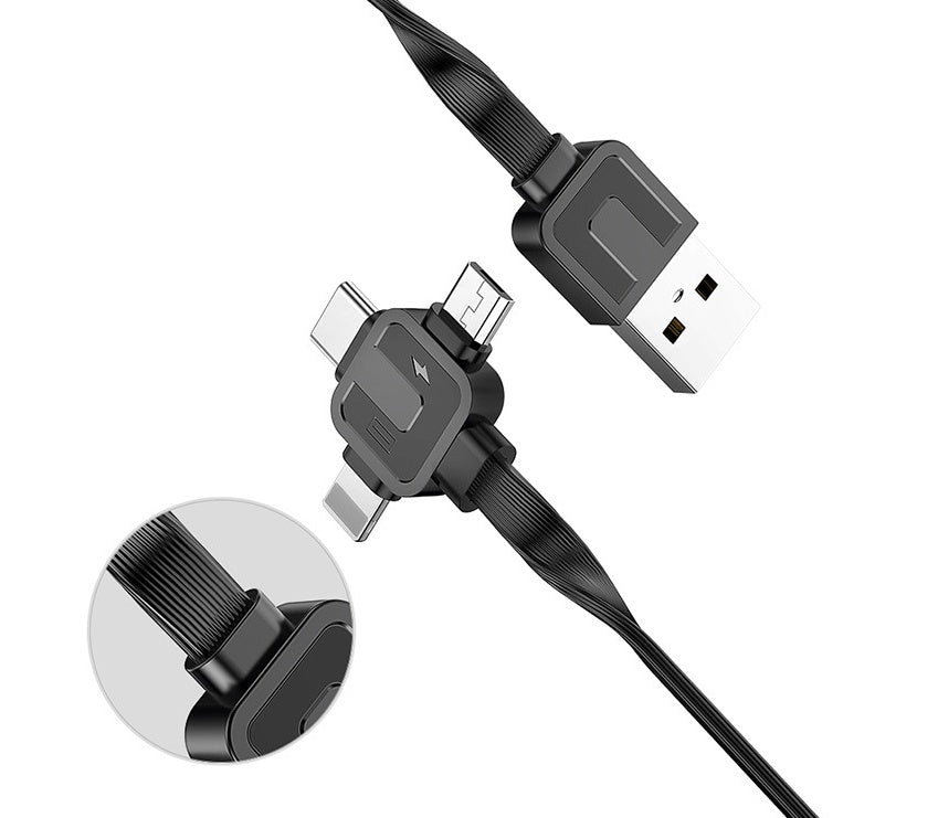 Telescopic data line three-in-one fast charging data line