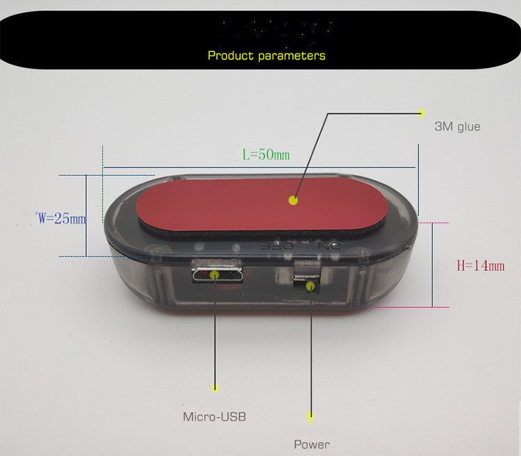 Car Anti-theft Simulation Warning Flashing Solar Light