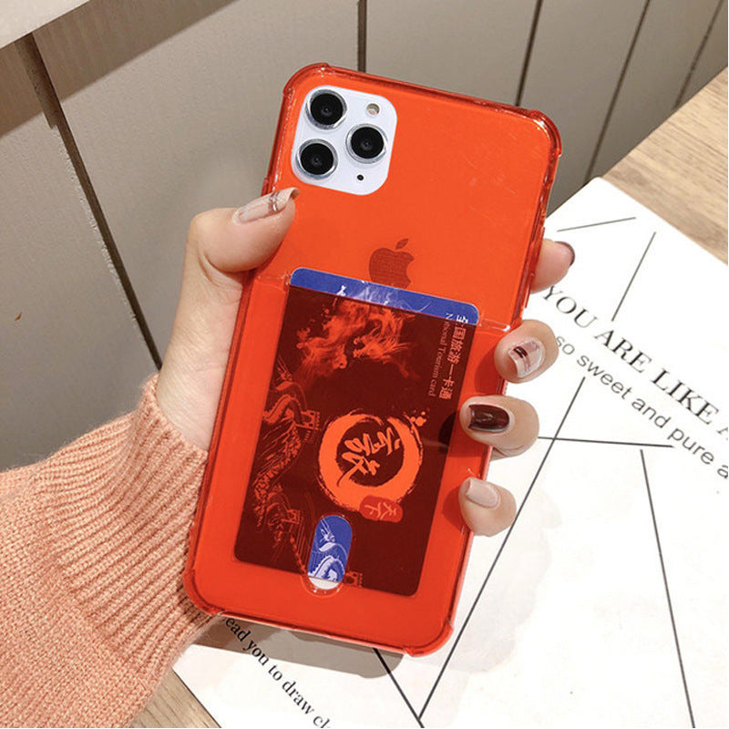 Compatible with Apple , Transparent card holder phone case