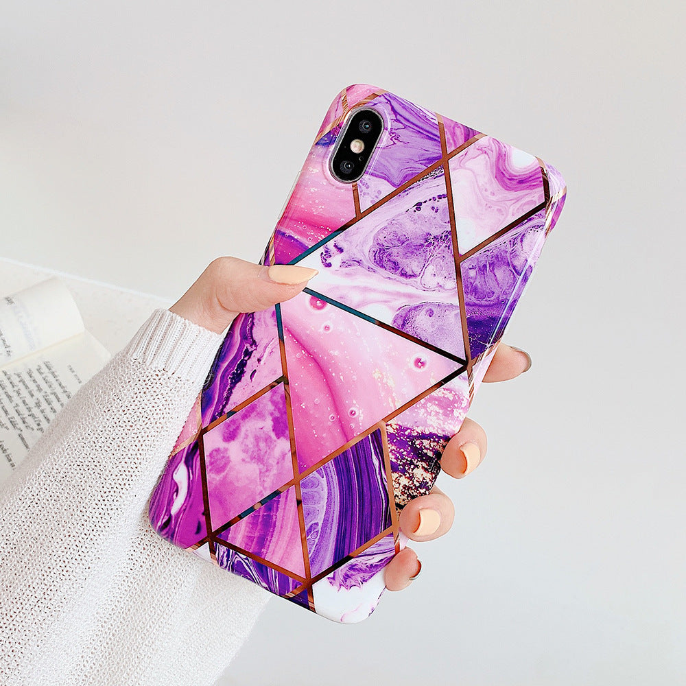 Compatible With  , Retro Geometric Marble Mobile Phone Case