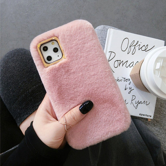 Rabbit plush phone case