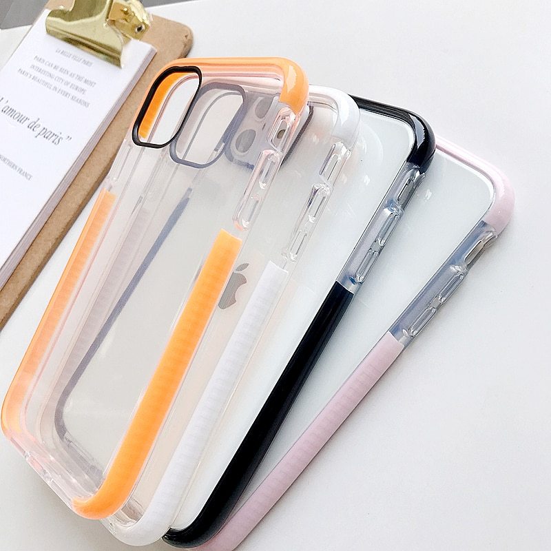 Two-color silicone transparent anti-drop phone case