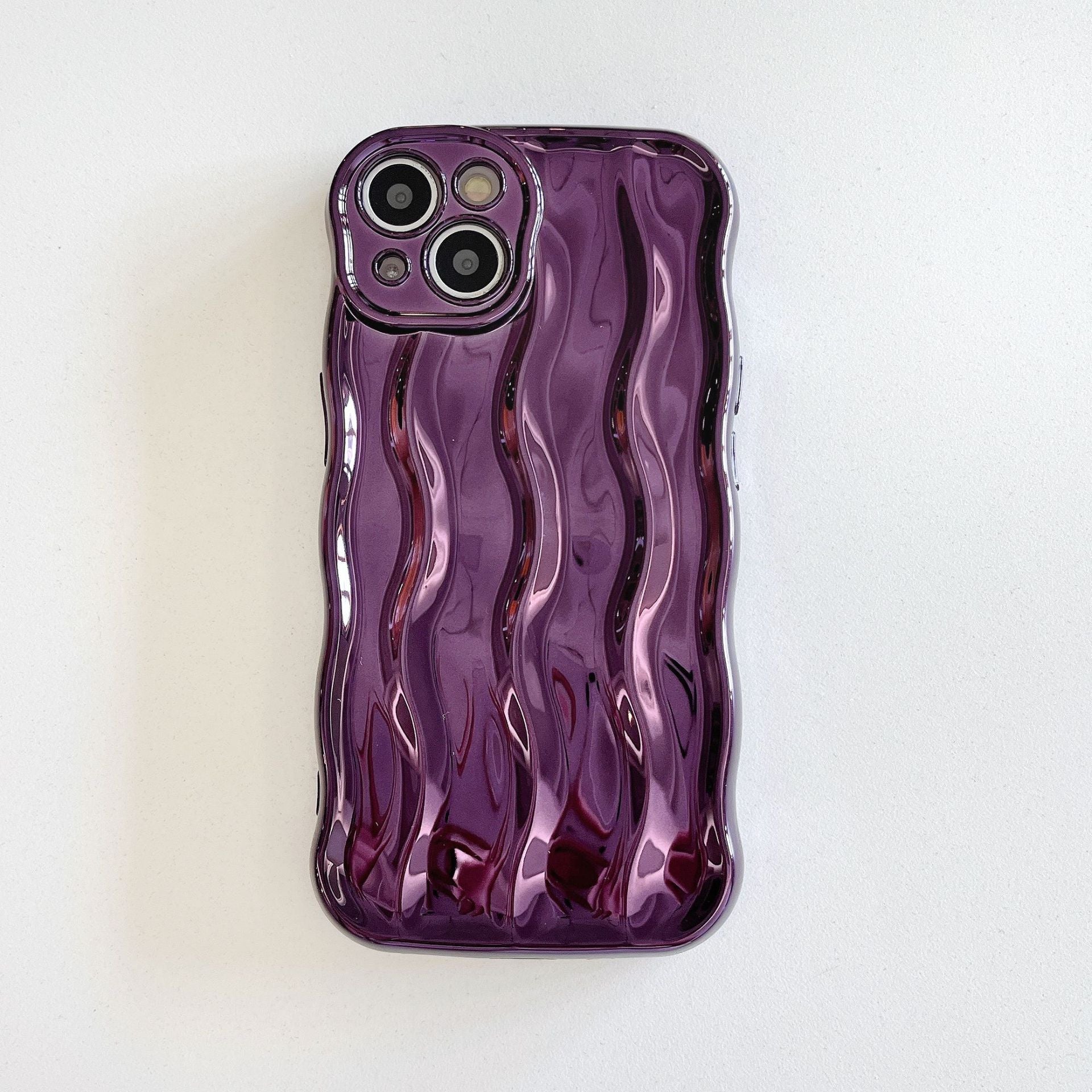 Electroplating Water Ripple Suitable Phone Case Solid Color