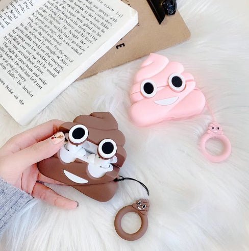 Compatible with Apple, Poop Pattern Soft Silicone Protective AirPods Cover