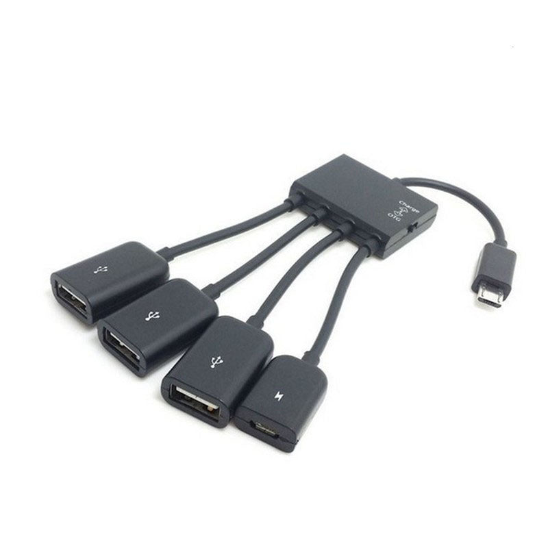 Micro USB OTG One Support Four-band Charging Mobile Phone External Mouse Multi-port Adapter