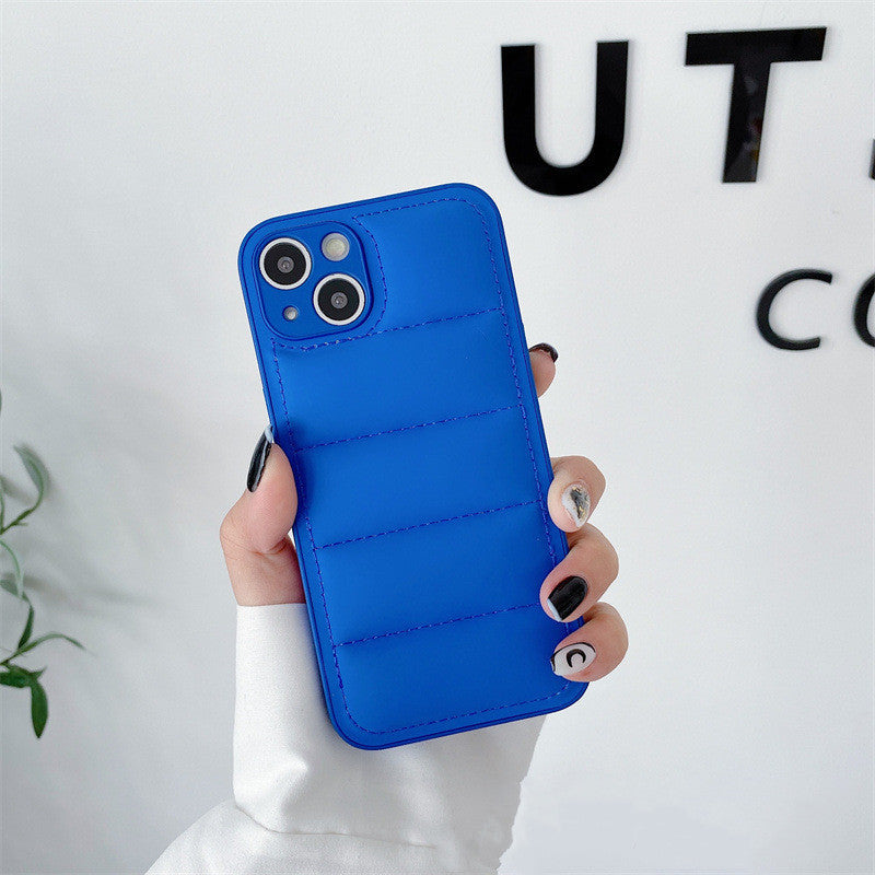 Fashion Solid Color Down Jacket Phone Case