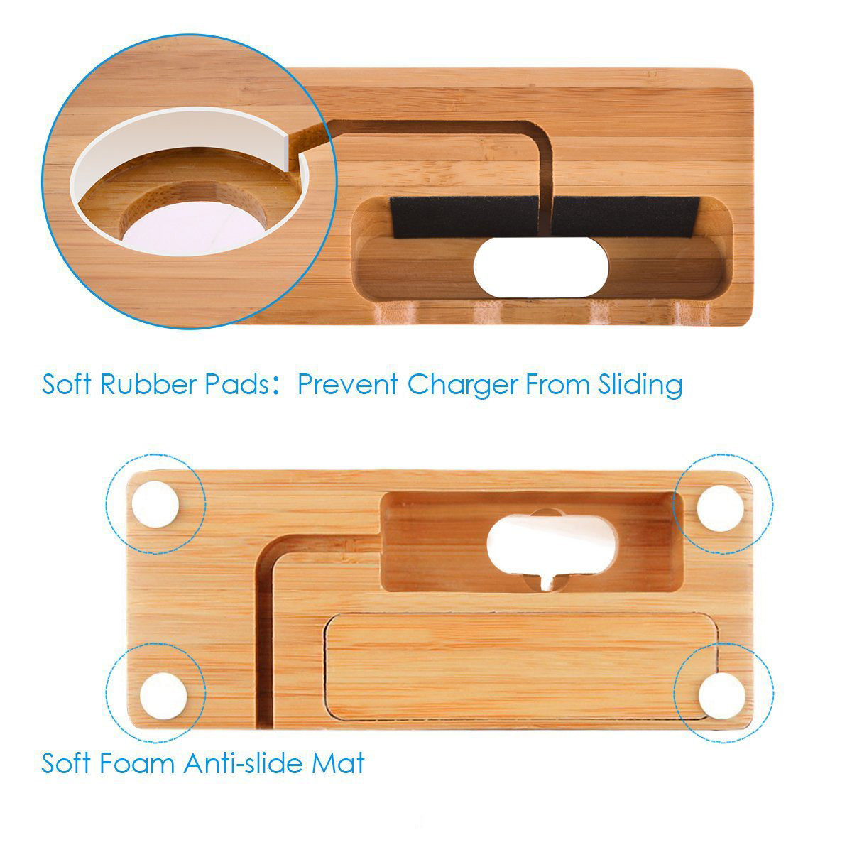 Bamboo mobile phone charging base