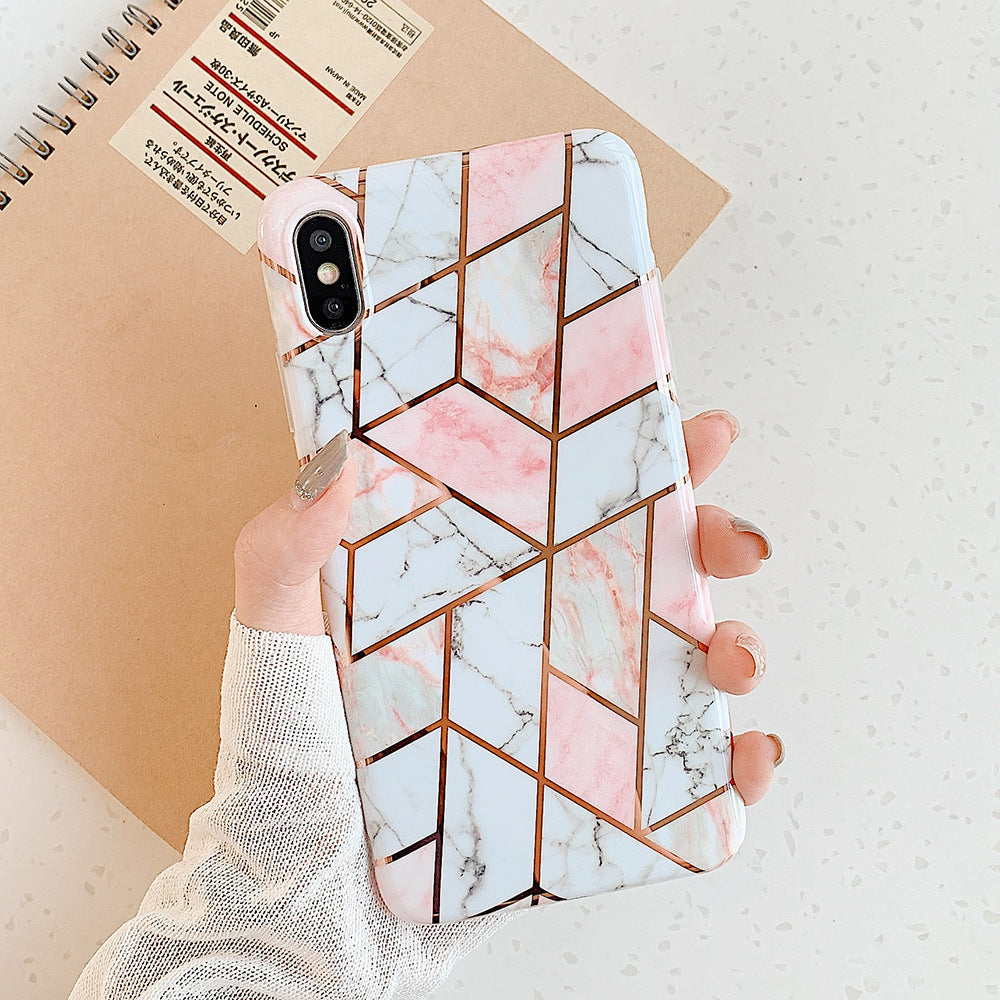 Compatible With  , Retro Geometric Marble Mobile Phone Case