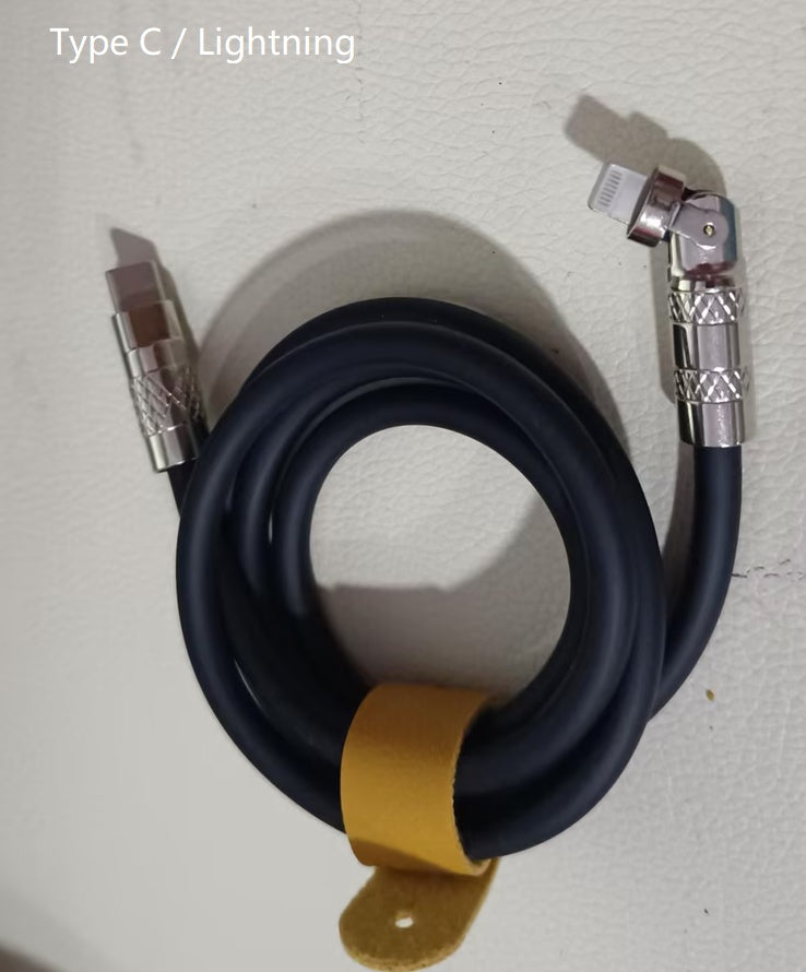 Fast Charge Zinc Alloy Elbow 180 Degrees Rotation Data Cable