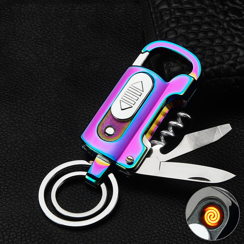 Lighter-Multi-functional Keychain Charging Lighter (Cigarette Lighter, Beer and Wine opener, Wild Camping and travel)