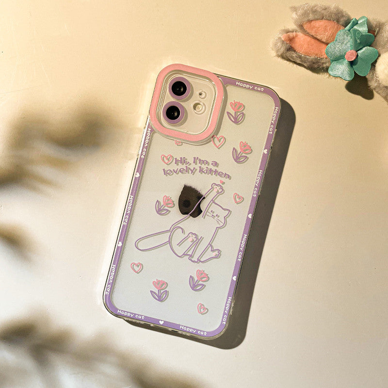 Cartoon Selling Cute Cat And Cat Anti-fall Mobile Phone Case