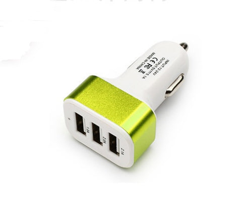 New 3USB car charger USB high-power universal car charger Square aluminum car charger