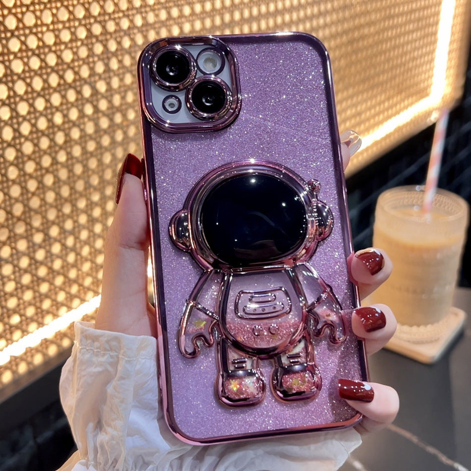 Astronaut Spaceman Quicksand Phone Case Electroplating