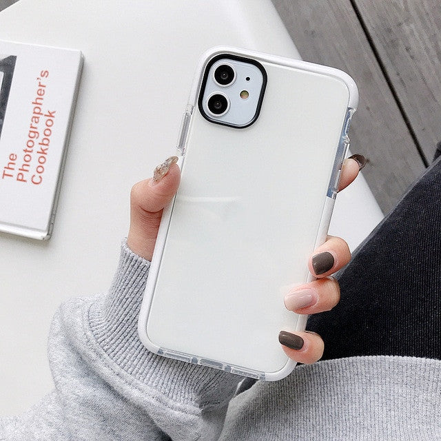 Two-color silicone transparent anti-drop phone case