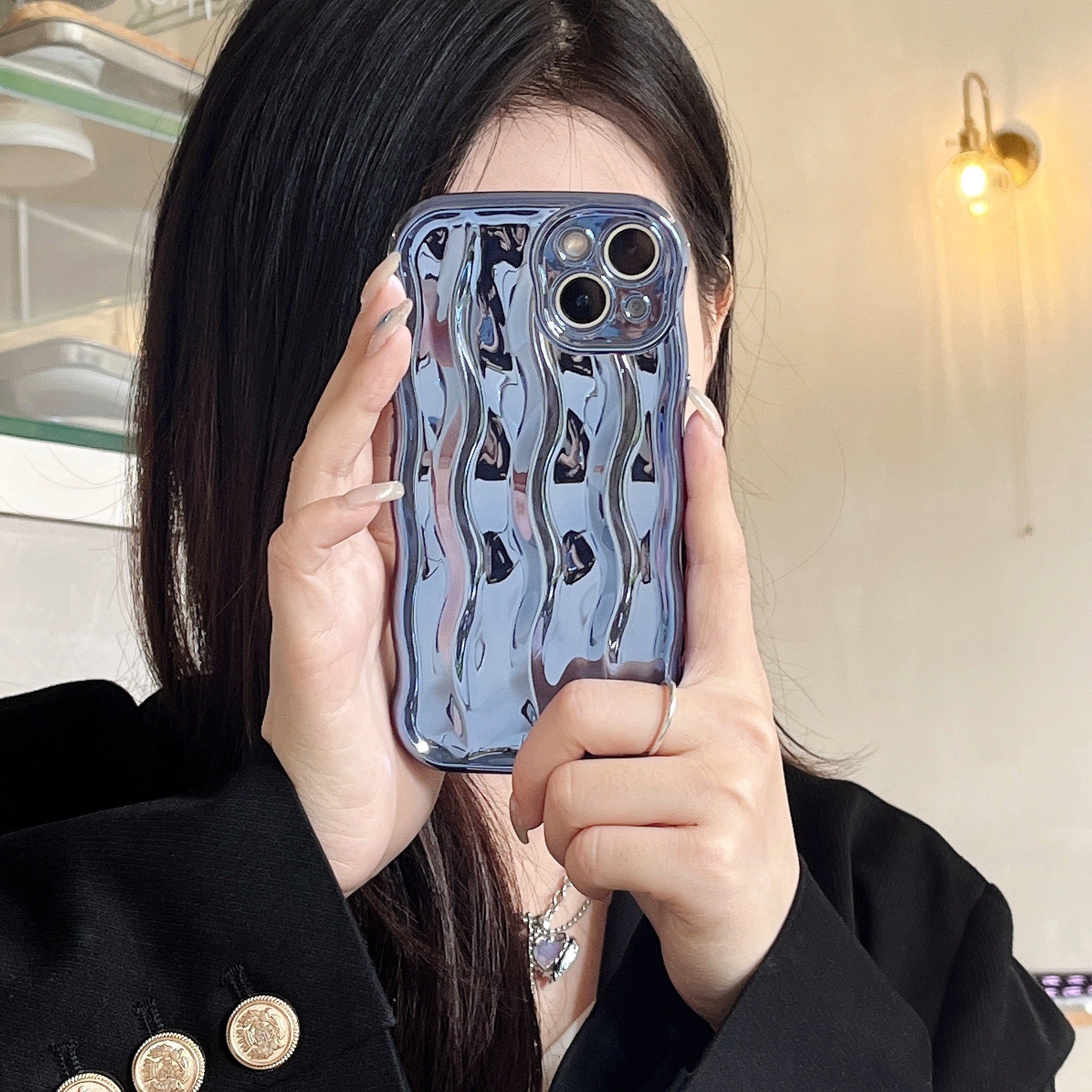 Electroplating Water Ripple Suitable Phone Case Solid Color