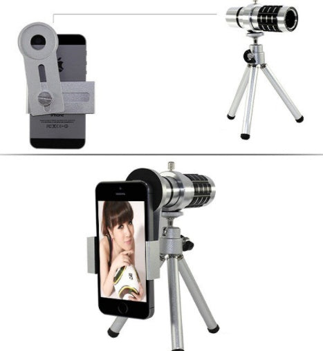 12X mobile telescope general 12 times long focal camera lens with three-foot travel universal omnipotent