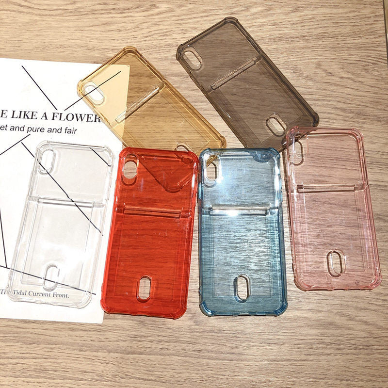 Compatible with Apple , Transparent card holder phone case