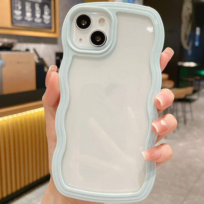 Wave Border Solid Color Phone Case Cover