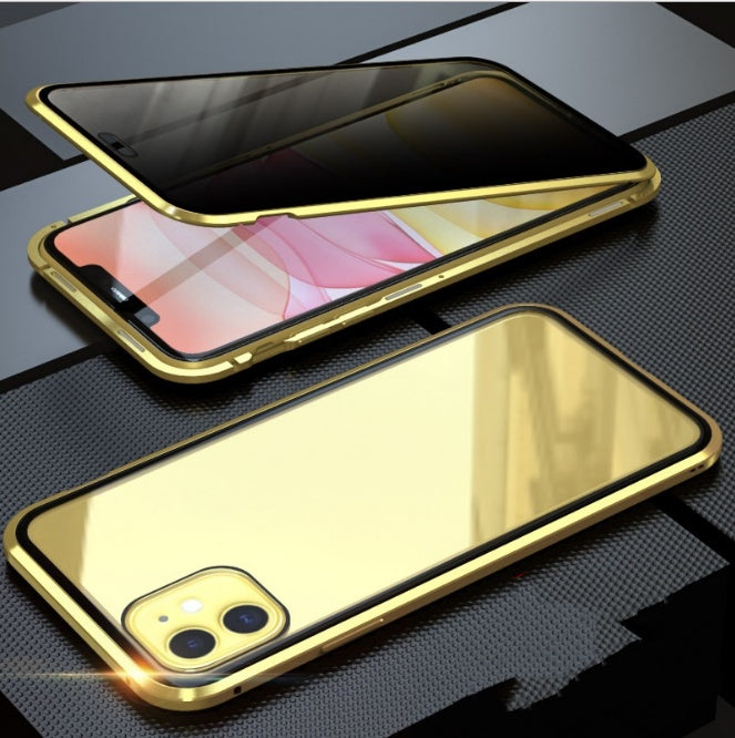 Double-sided glass magnetic king mobile phone case no anti-peep function