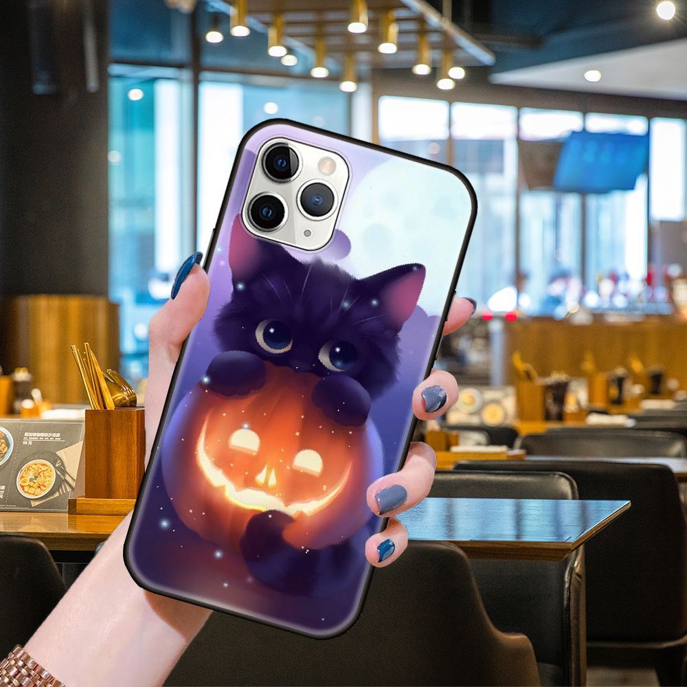 Halloween Jack O Lantern Cat Phone Case