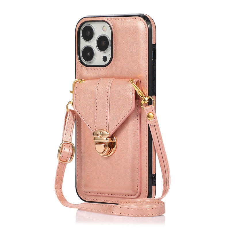 Creative Card Leather Diagonal Lanyard New Mobile Phone Case