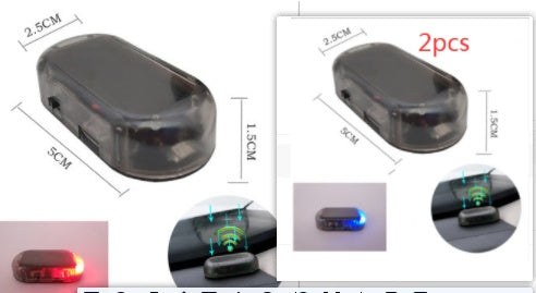 Car Anti-theft Simulation Warning Flashing Solar Light